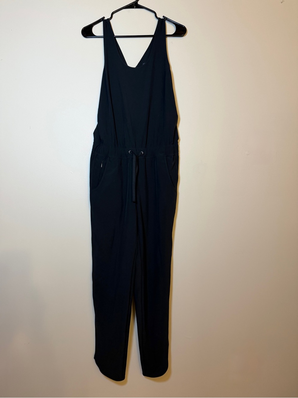 NWOT Patagonia Black Sleeveless Drawstring Jumpsuit Small Tech fabric